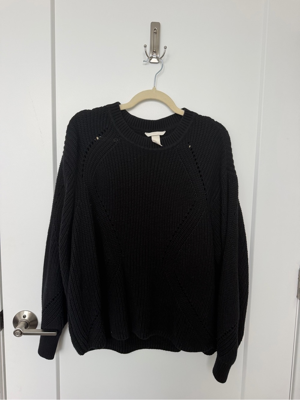 H&M Black Chunky Crewneck Sweater